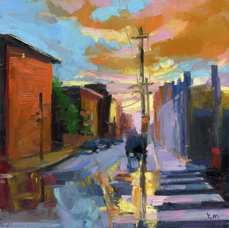 After the Rain, 8 x 8 inches, oil on panel
