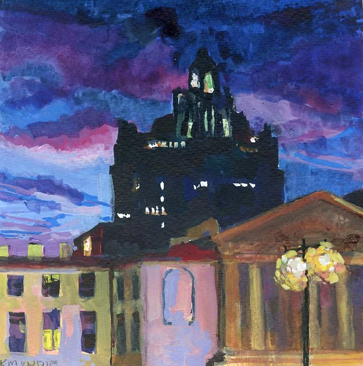 Gotham Drake, 6 x 6 inches, gouache