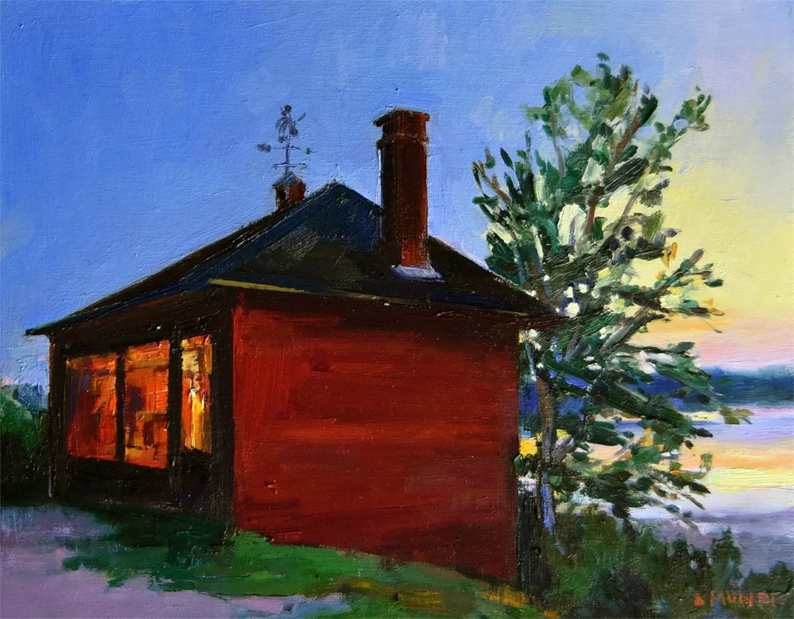Old Fire House, 11 x 14 inches, oil on panel (Carver Hill Gallery, Camden ME, $875)