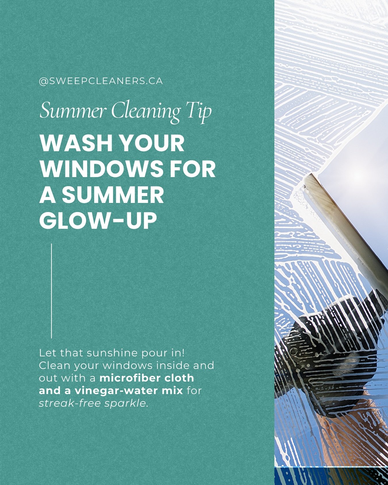 Want more natural light this summer?
Start with crystal-clear windows&mdash;inside and out 🪟🧼

Don&rsquo;t feel like doing it yourself?

Let our pros take care of it. Contact us for a summer cleaning quote!

📧 info@sweepcleaners.ca
🌐 www.sweepcle