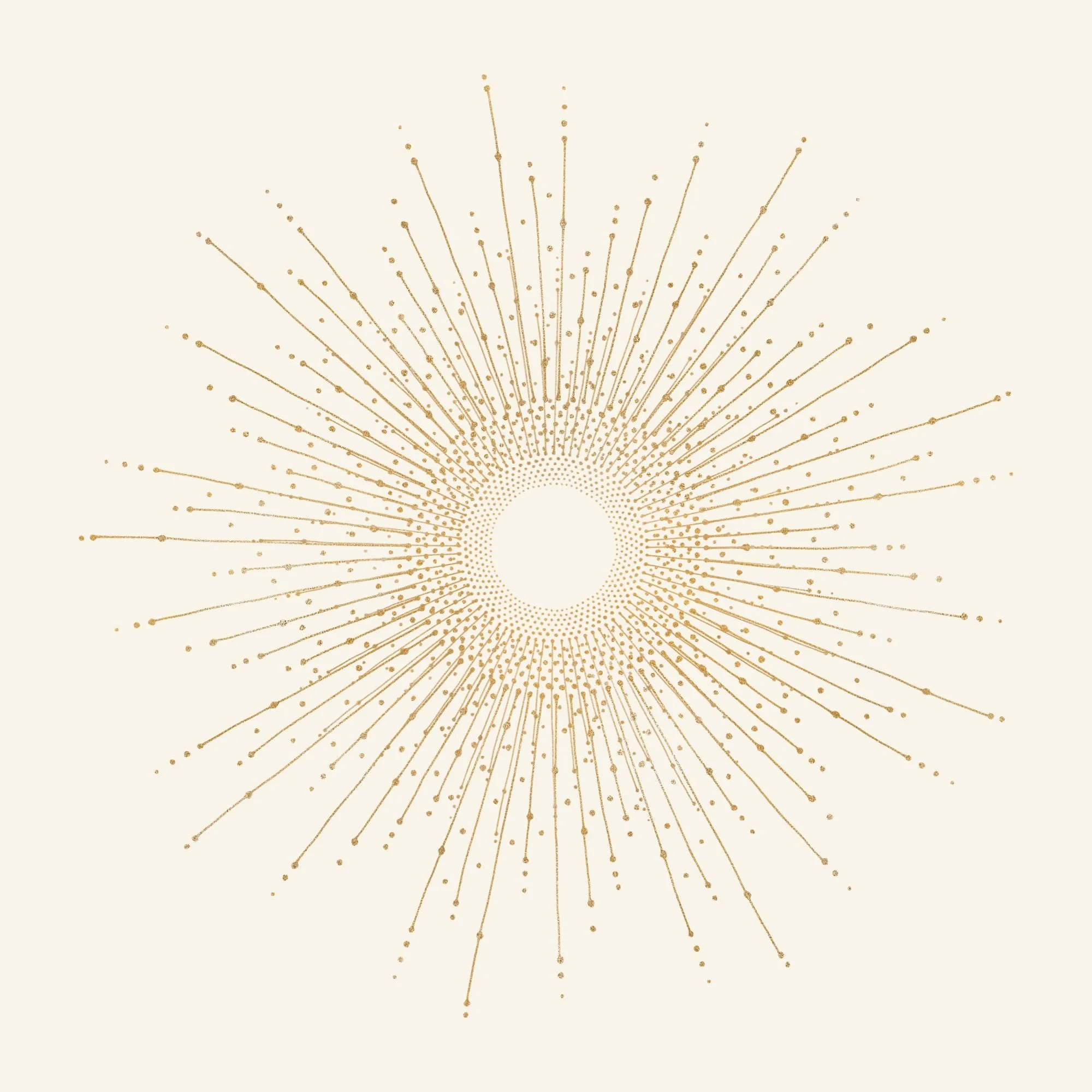 Gold decorative burst pattern on a light background.