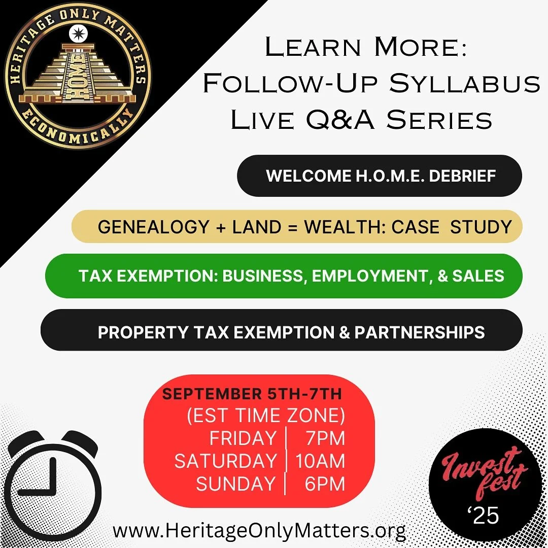 📢 LIVE Tonight @ 7PM EST!
Join us for the H.O.M.E. Debrief + Genealogy &amp; Land = Wealth Case Study ✨

This is your chance to learn how family lineage + land research builds legacy wealth.
💬 Comment or DM for the playback link if you can&rsquo;t 
