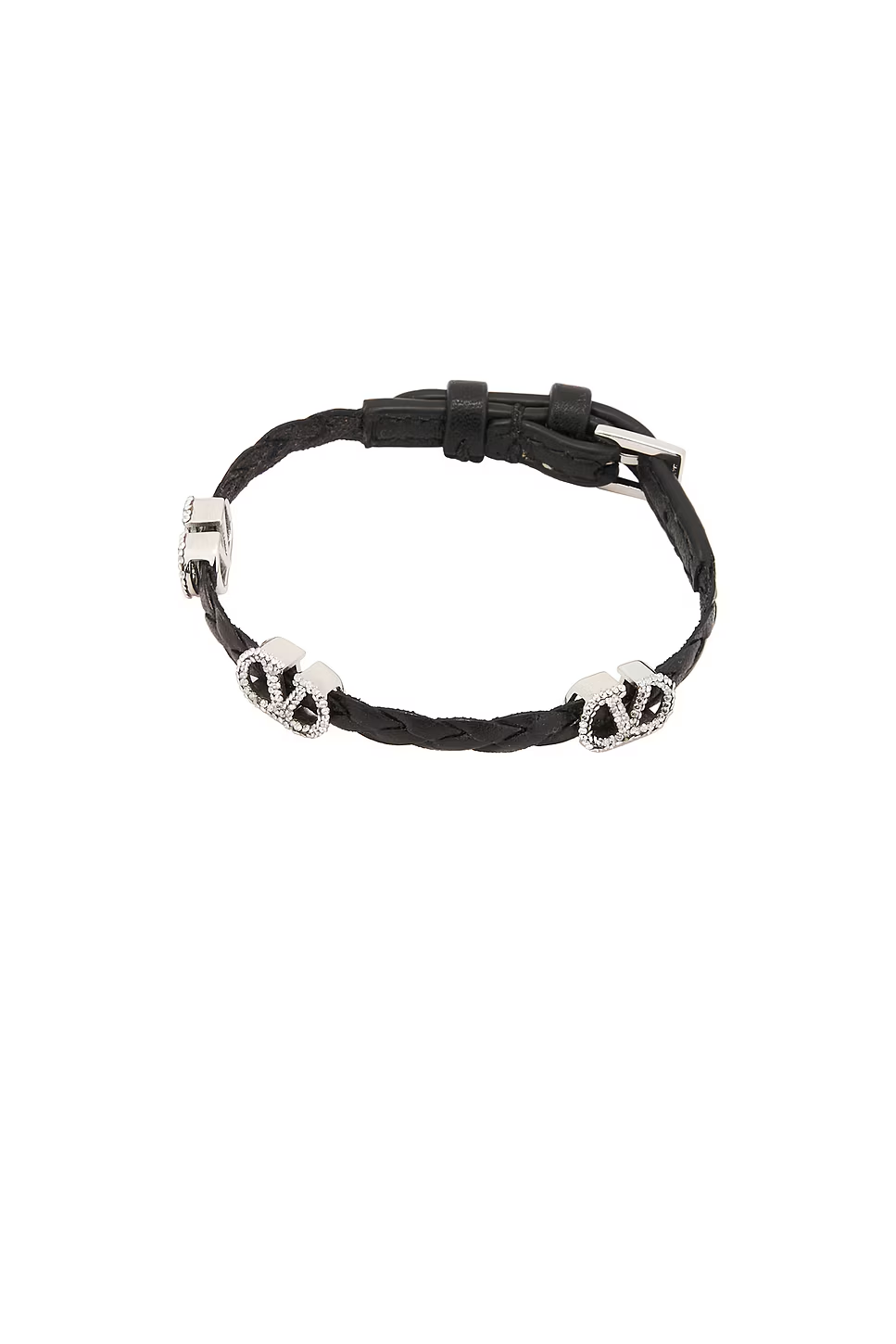 Valentino Garavani V Logo Signature Leather Bracelet