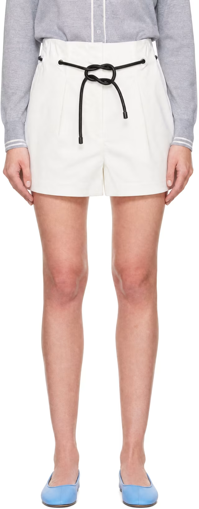 3.1 Phillip Lim White Origami Pleated Shorts
