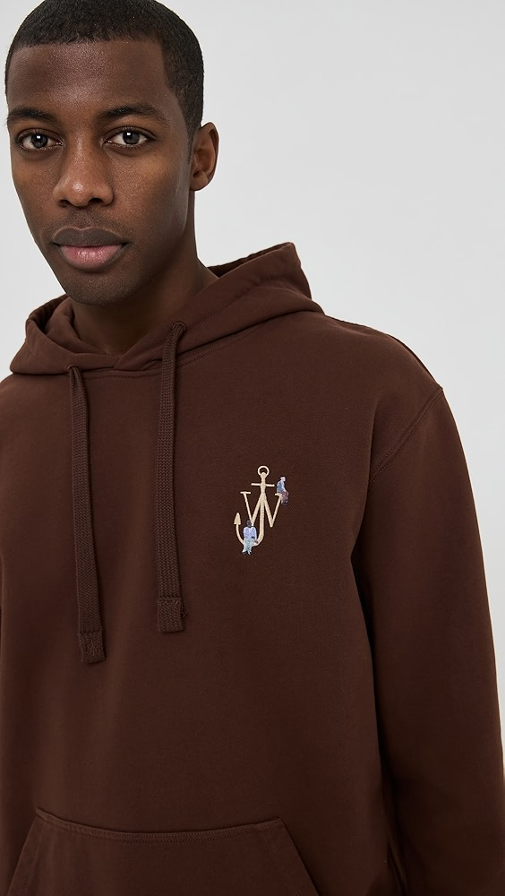 JW Anderson Anchor Embroidery Back Print Hoodie Anchor Embroidery Back Print Hoodie