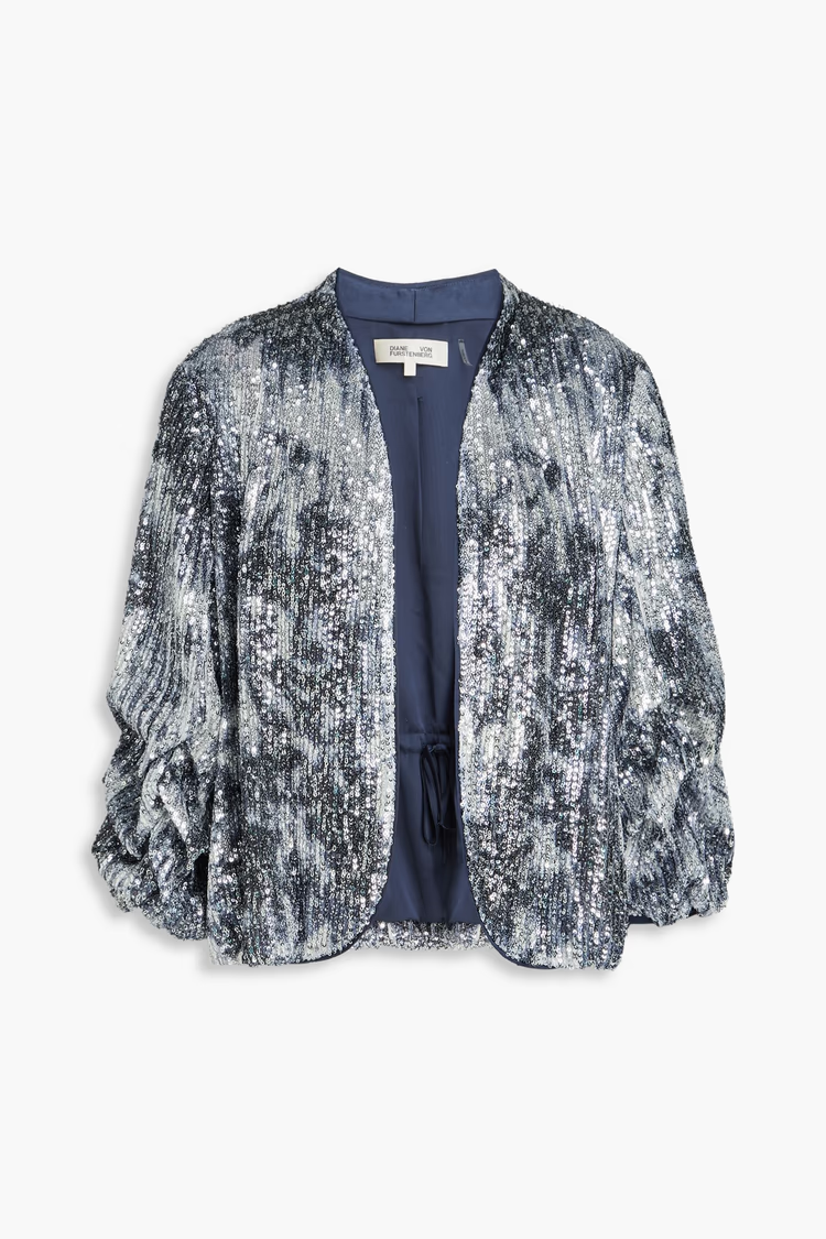 DIANE VON FURSTENBERG Laredo sequined printed tulle jacket