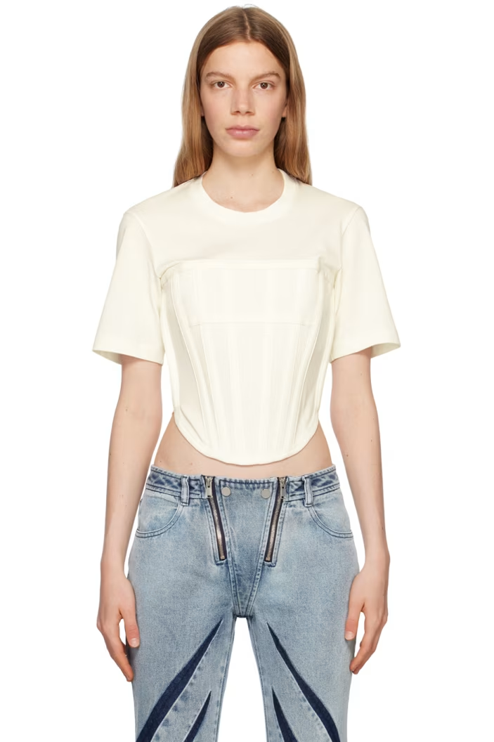 Dion Lee White Corset T-Shirt