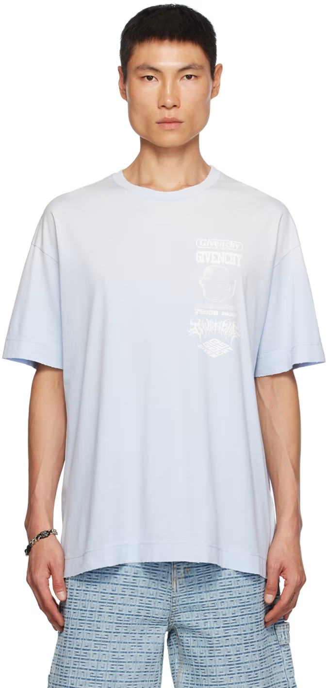 Givenchy Blue 4G Butterfly T-Shirt