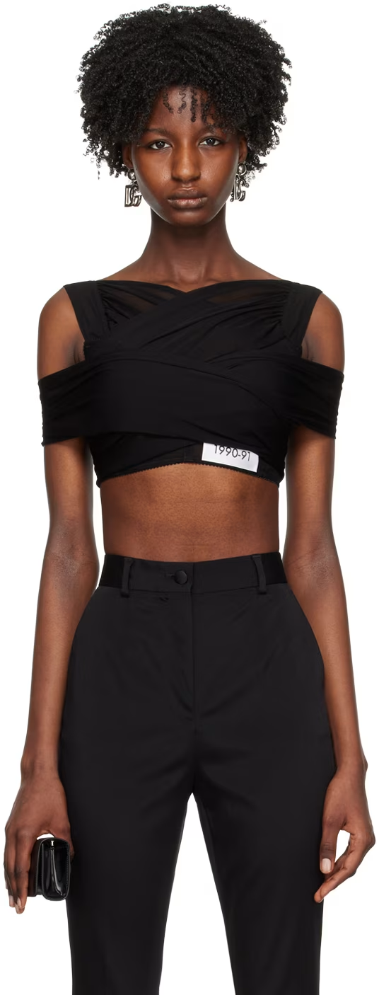 Dolce&Gabbana Black Kim Kardashian Edition V-Neck Top