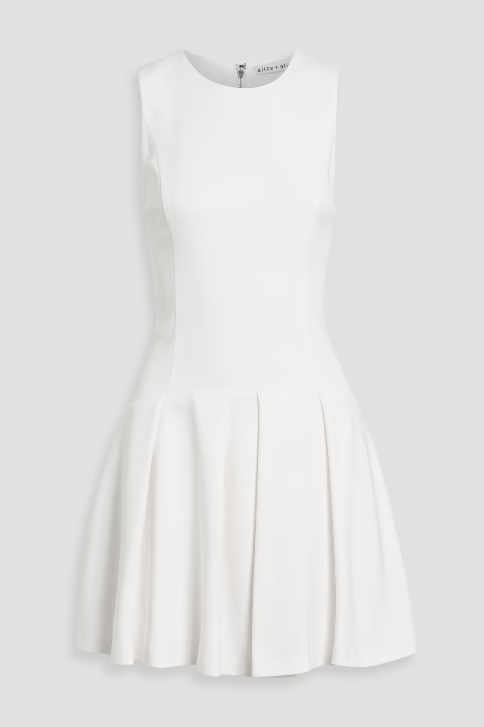 ALICE + OLIVIA Adley pleated crepe mini dress