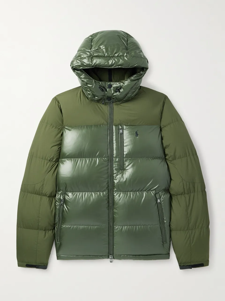 POLO RALPH LAUREN The Gorham Twill-Trimmed Quilted Glossed Recycled-Shell Hooded Down Jacket