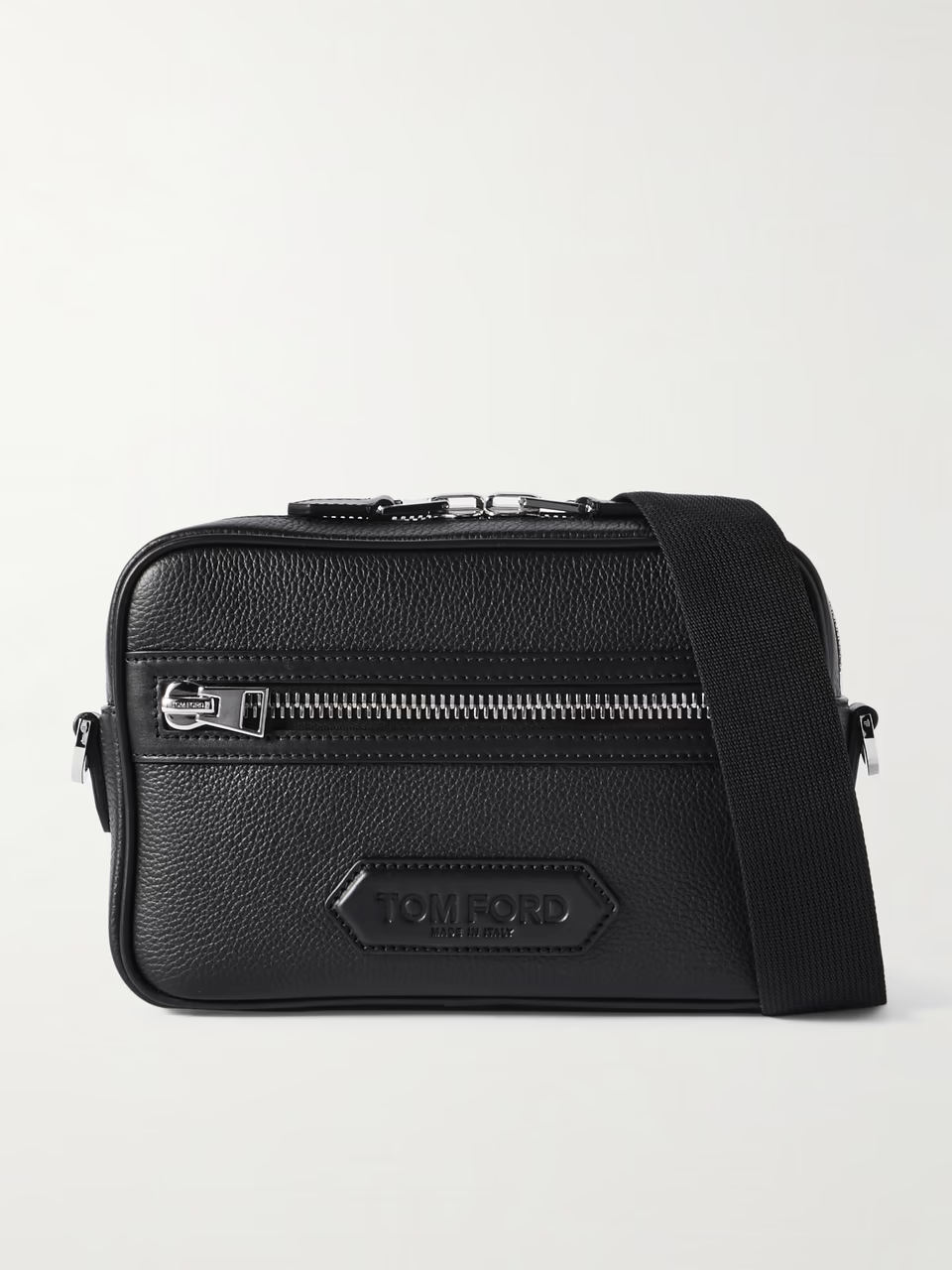 TOM FORD Logo-Appliquéd Full-Grain Leather Messenger Bag