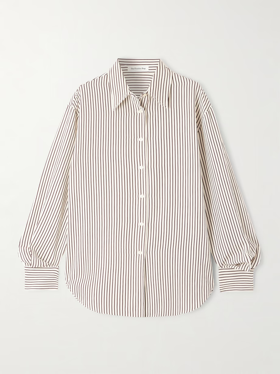 THE FRANKIE SHOP Peri striped Lyocell-blend twill shirt