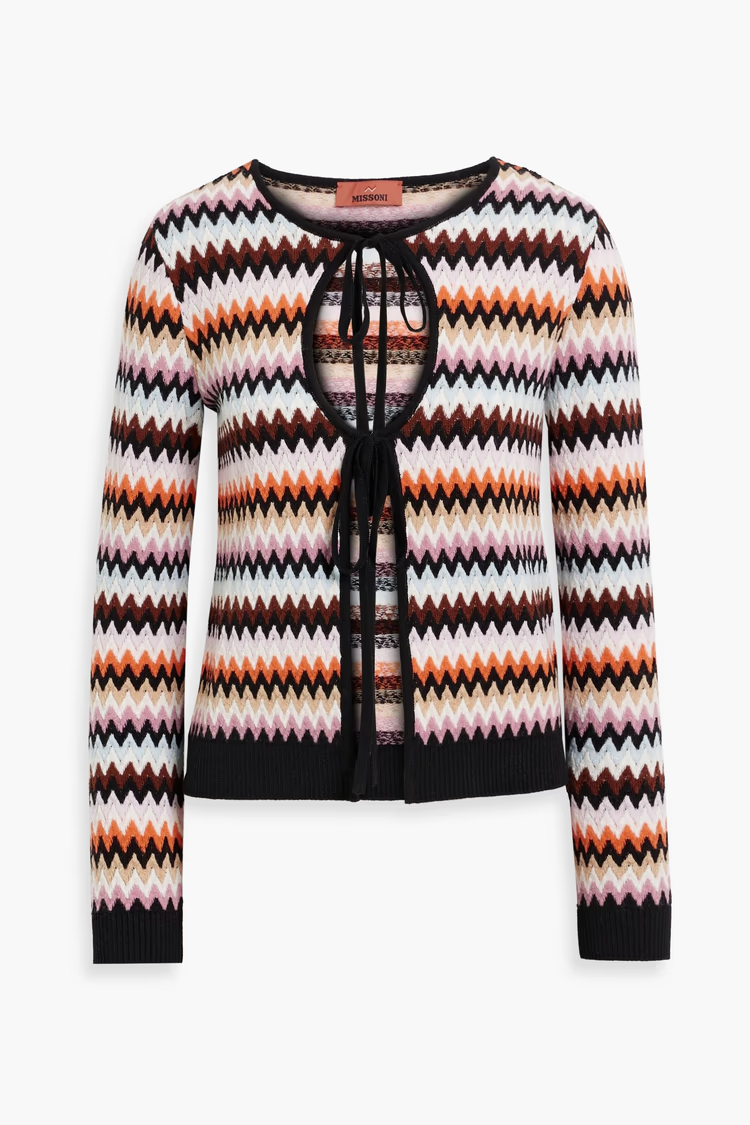 MISSONI Jacquard-knit wool cardigan
