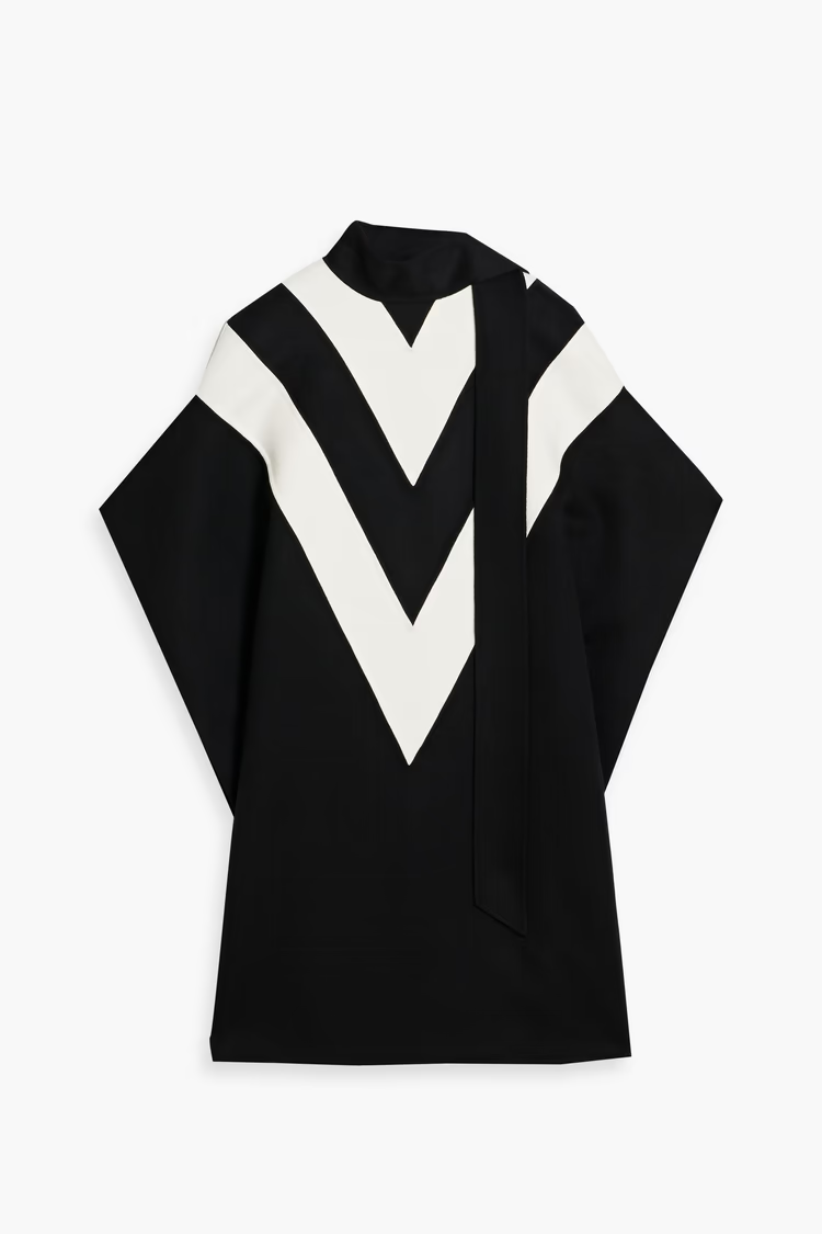 VALENTINO GARAVANI Striped wool and cashmere-blend poncho