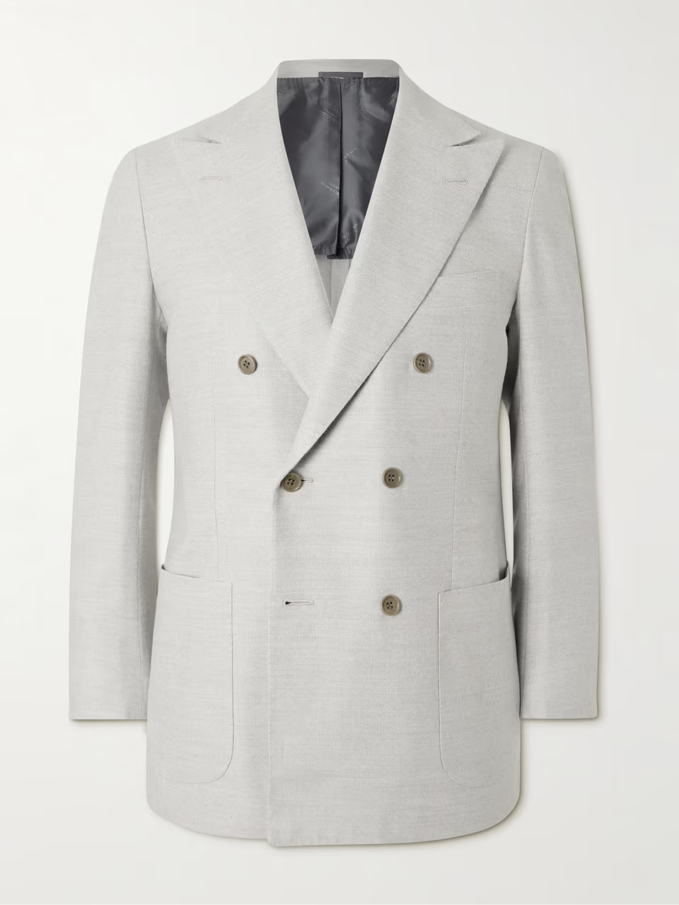 KITON Double-Breasted Wool and Cashmere-Blend Blazer
