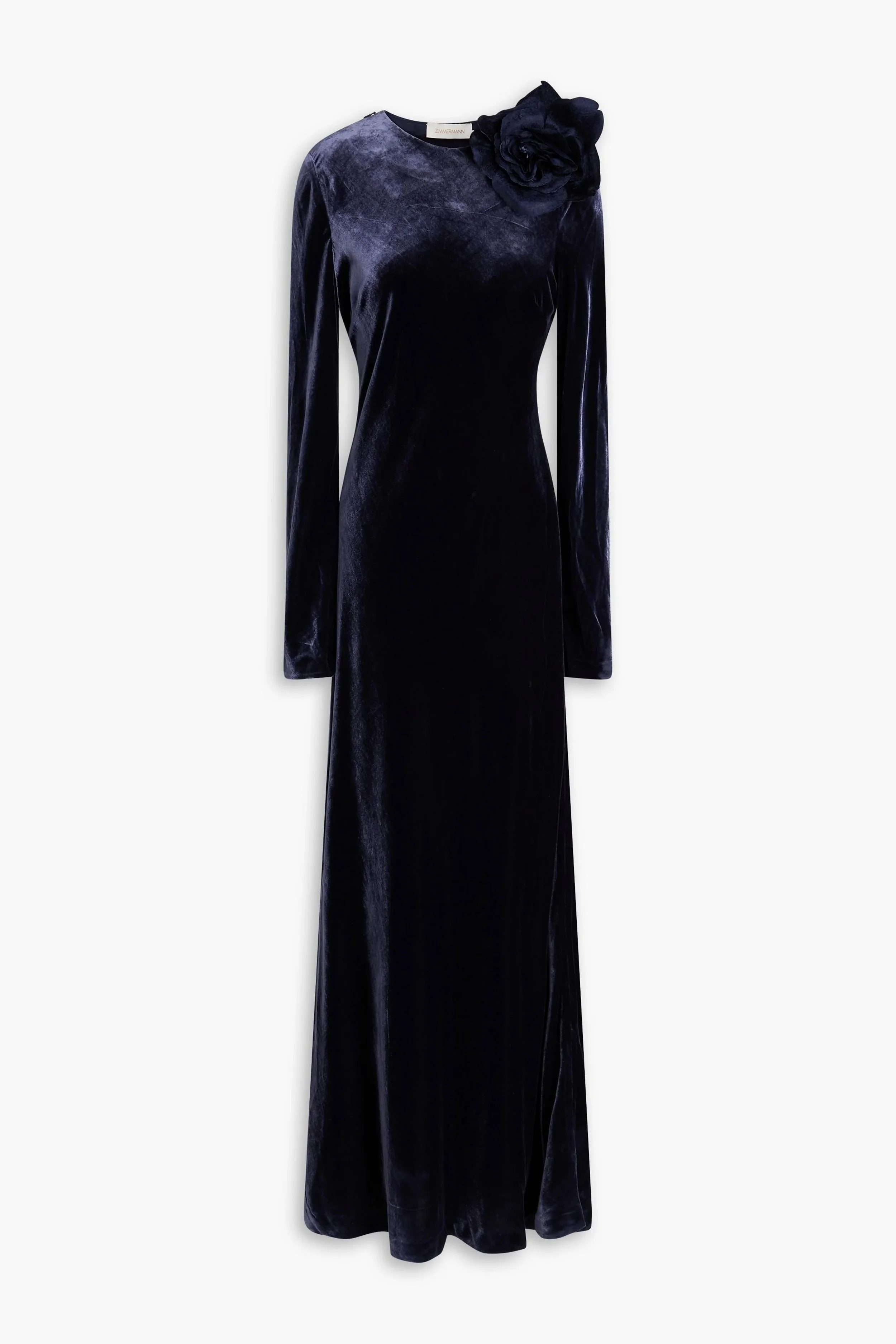 Zimmermann Floral-Appliquéd Velvet Maxi Dress
