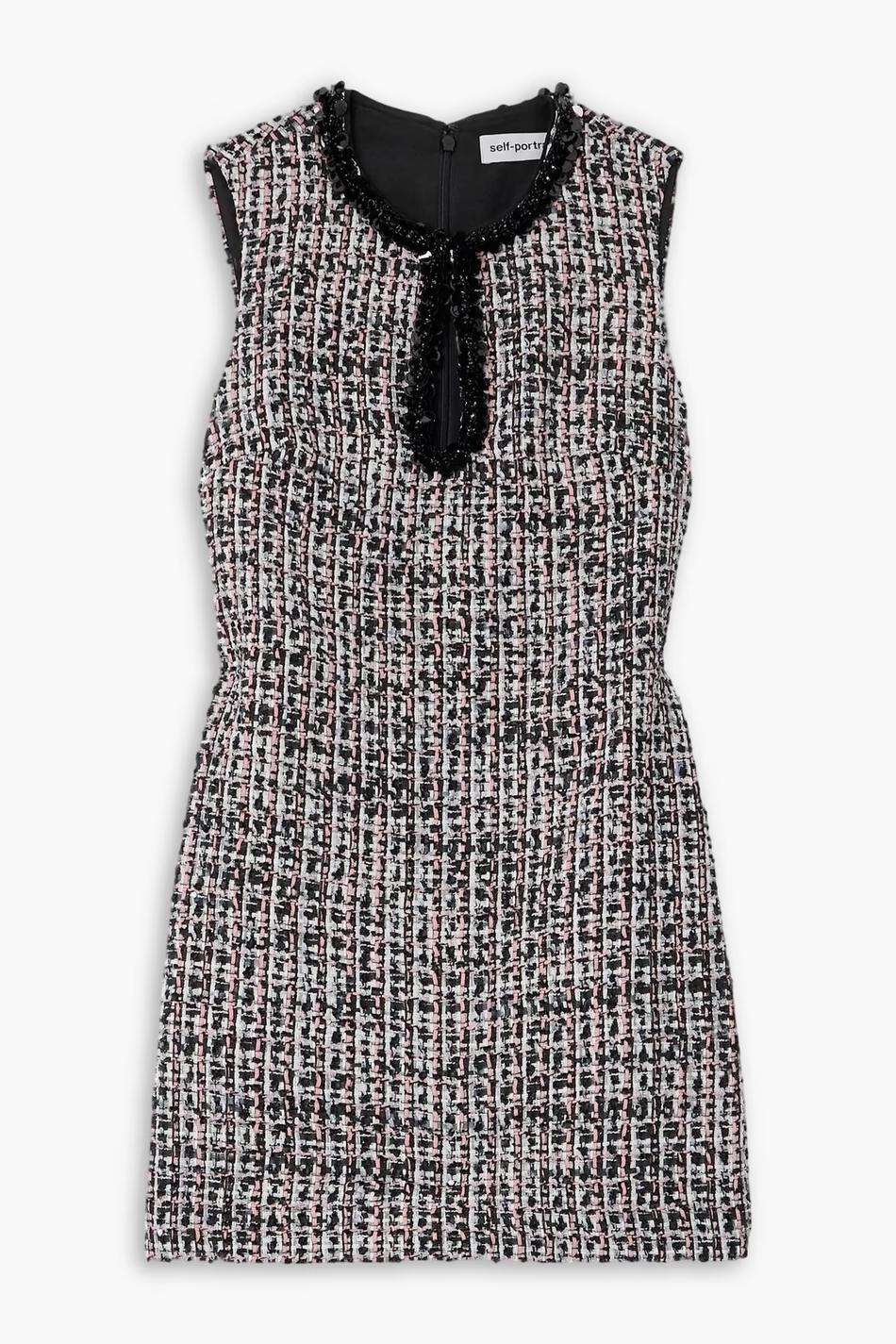 SELF-PORTRAIT Sequin-embellished bouclé-tweed mini dress
