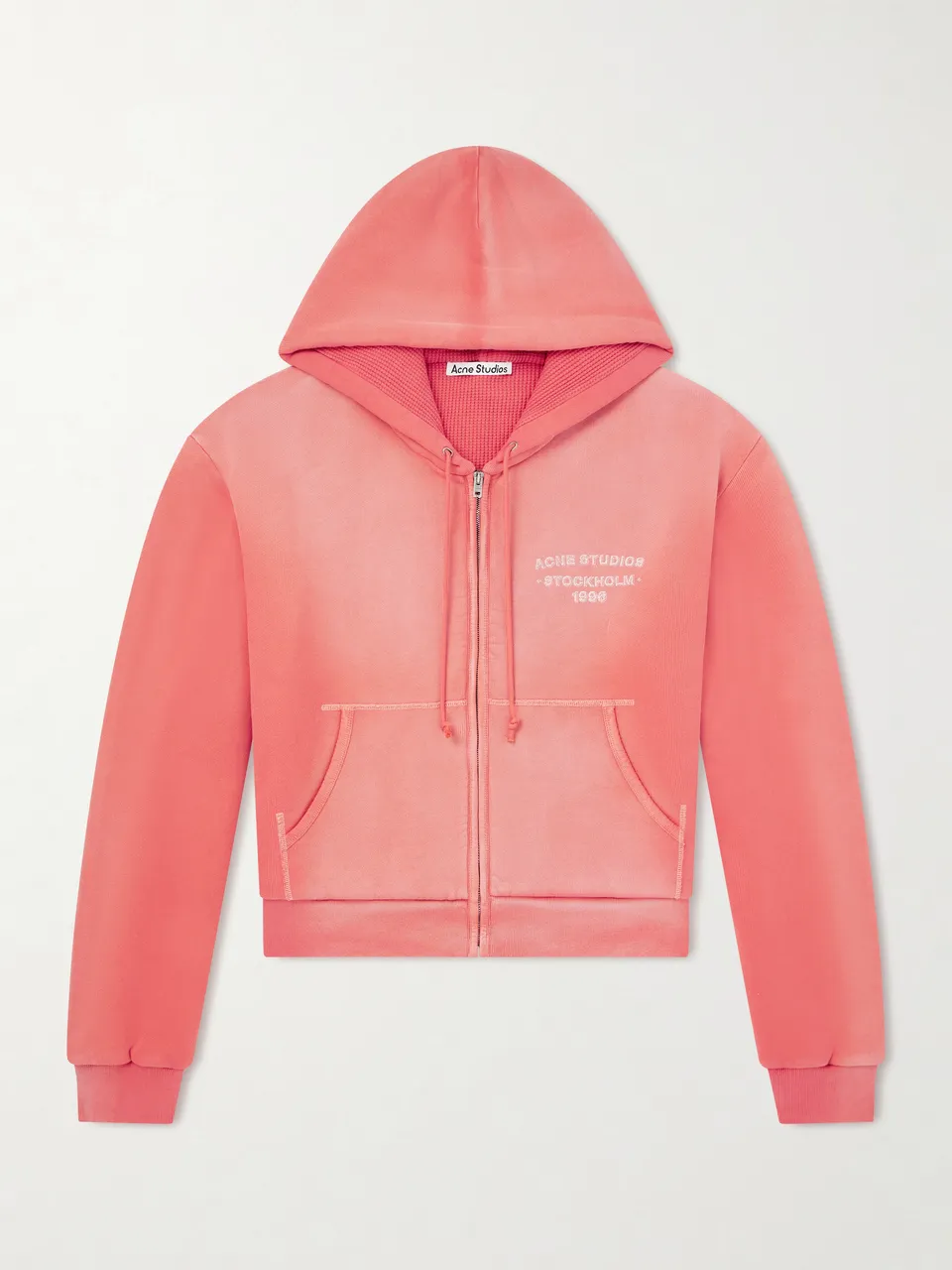ACNE STUDIOS Feida Cropped Logo-Print Cotton-Jersey Zip-Up Hoodie