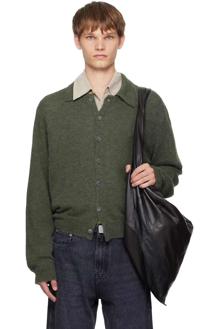 OUR LEGACY Green Evening Polo Cardigan