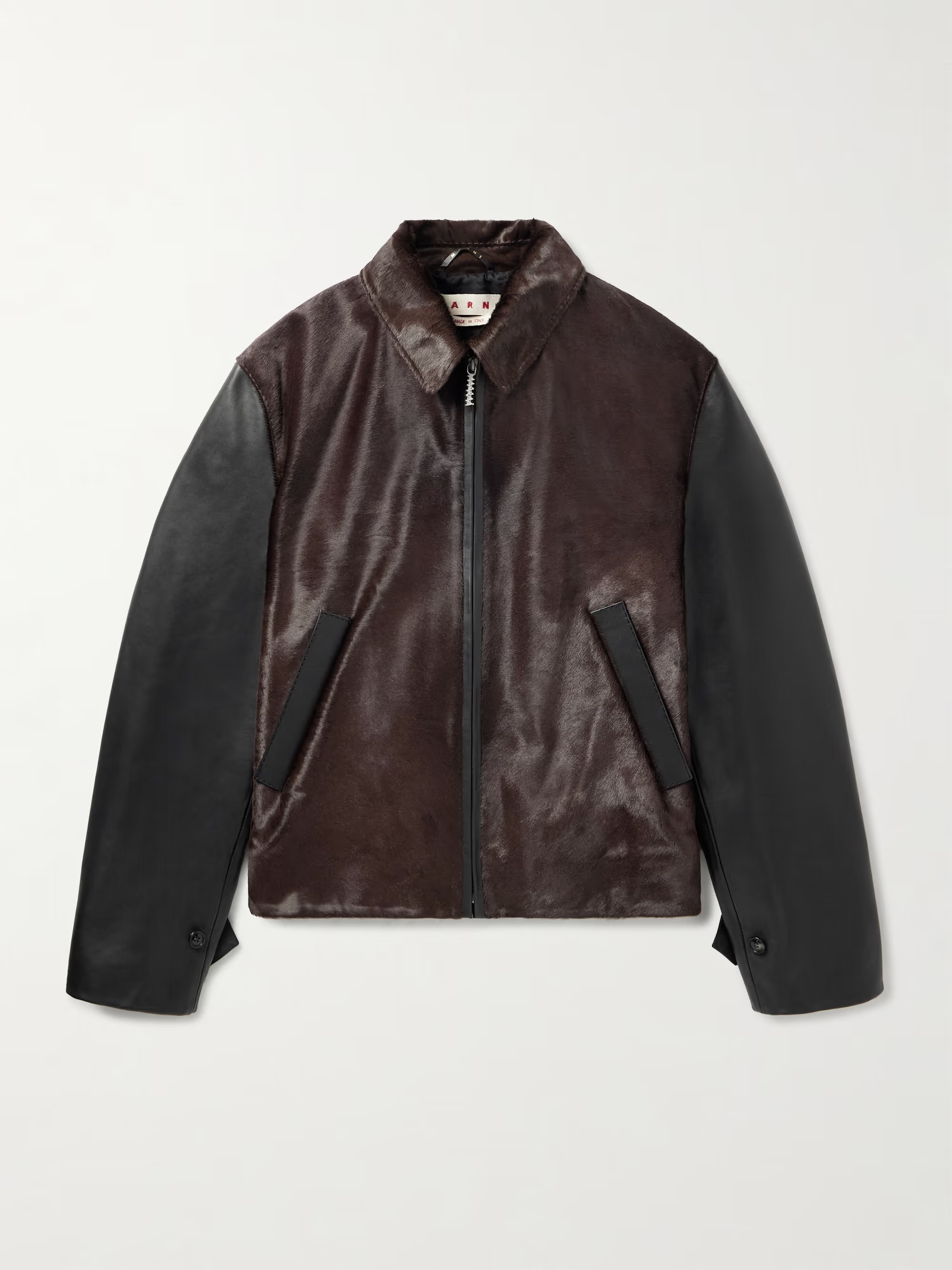 MARNI Leather-Trimmed Calf Hair Jacket