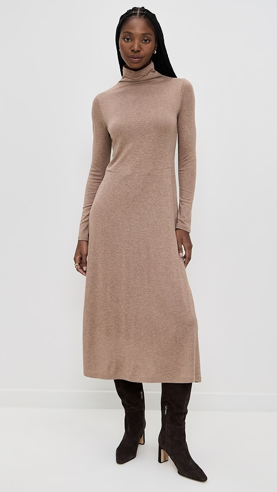 Vince Cozy Long Sleeve Funnel Neck Dress  Cozy Long Sleeve Funnel Neck Dress