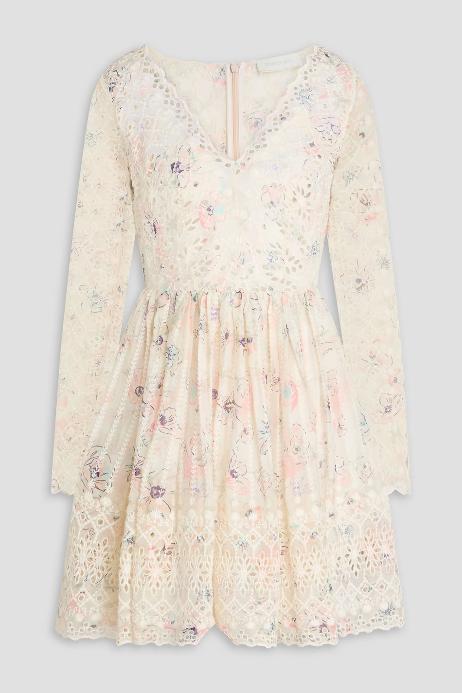 ZIMMERMANN Floral-print broderie anglaise cotton mini dress
