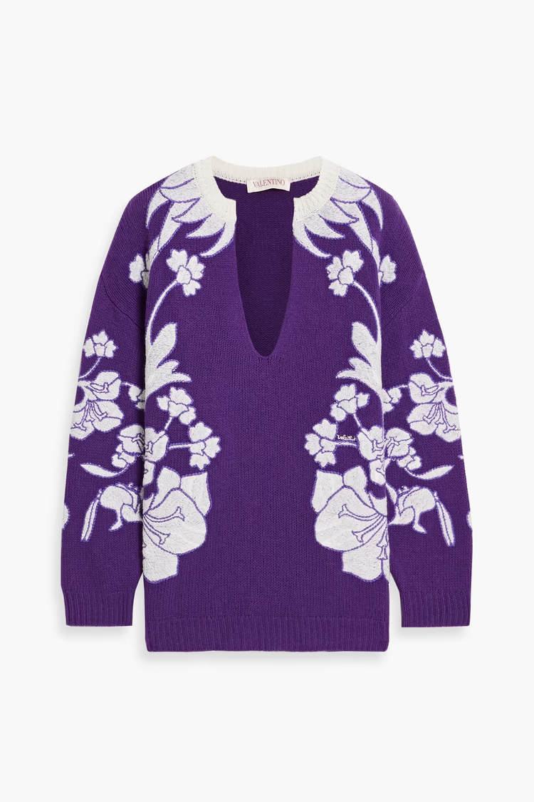 VALENTINO GARAVANI Embroidered wool sweater