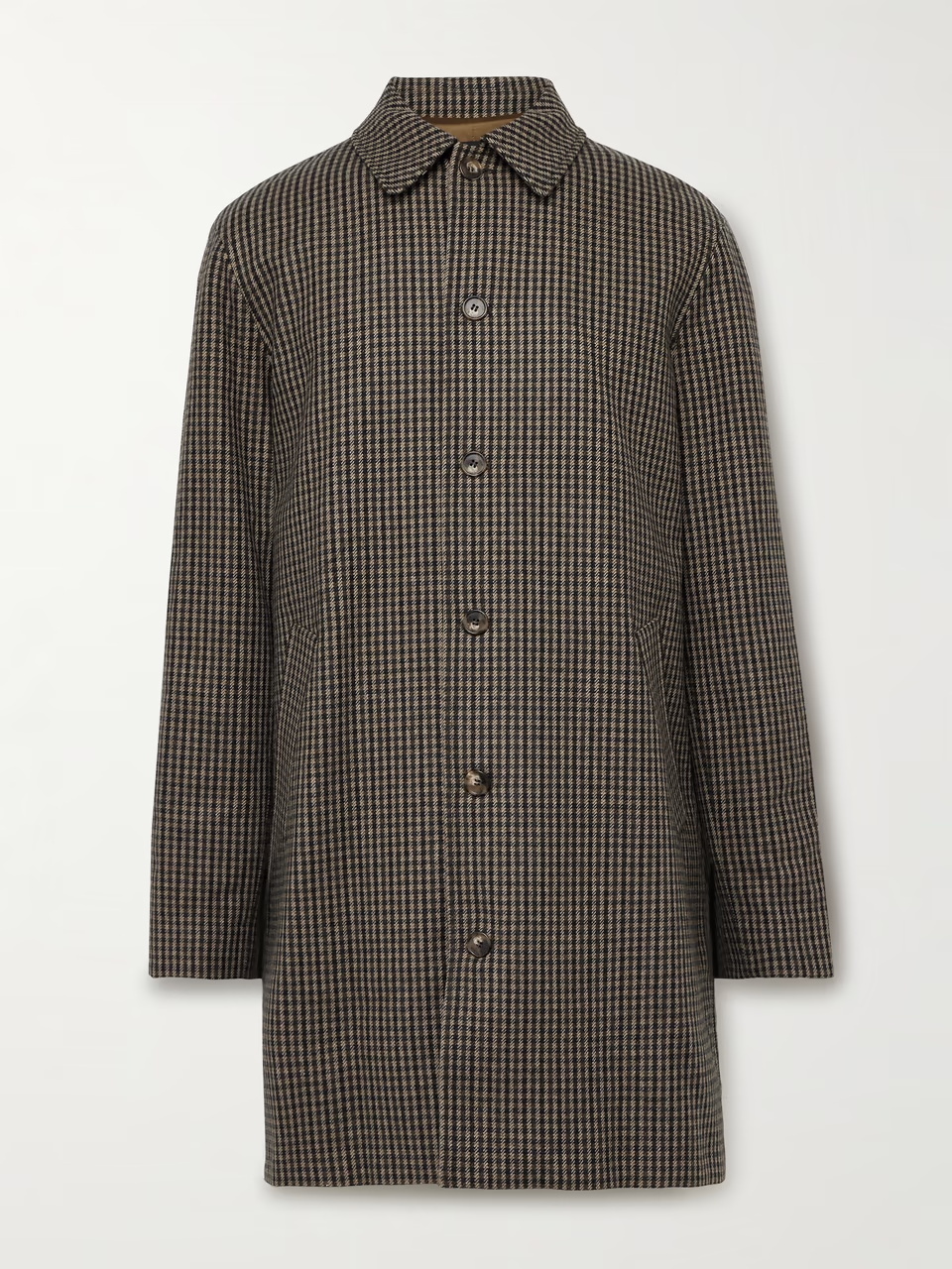 A.P.C. Mac Paul Houndstooth Wool-Blend Coat