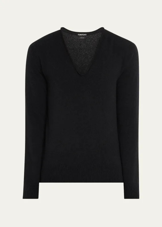 TOM FORD Men's Cashmere and Silk V-Neck Sweater