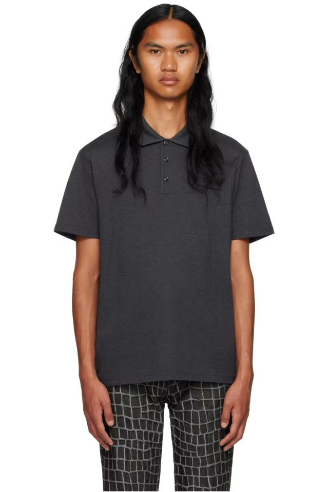 Versace Gray Patch Polo