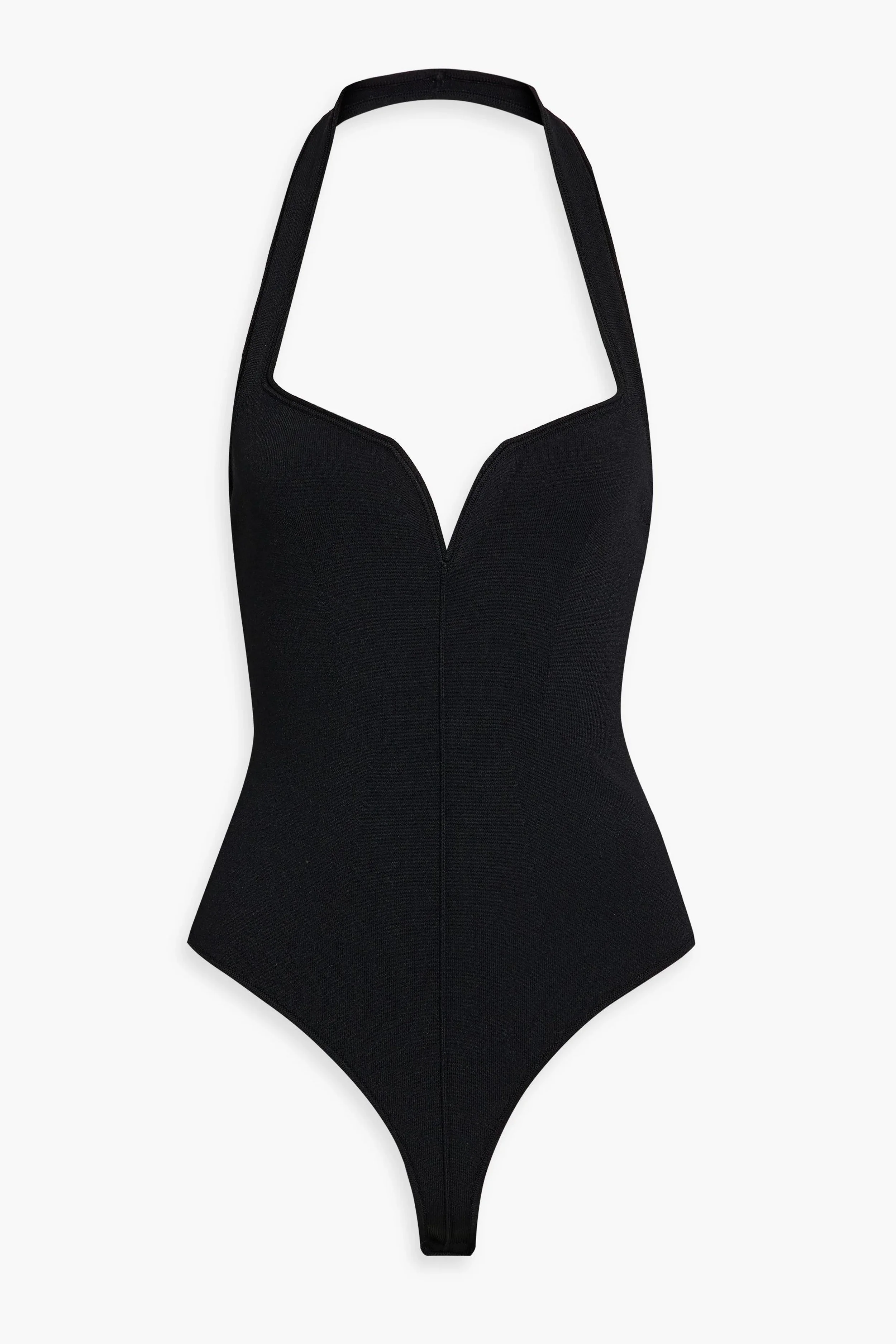 Khaite Millie Stretch-Knit Halterneck Bodysuit
