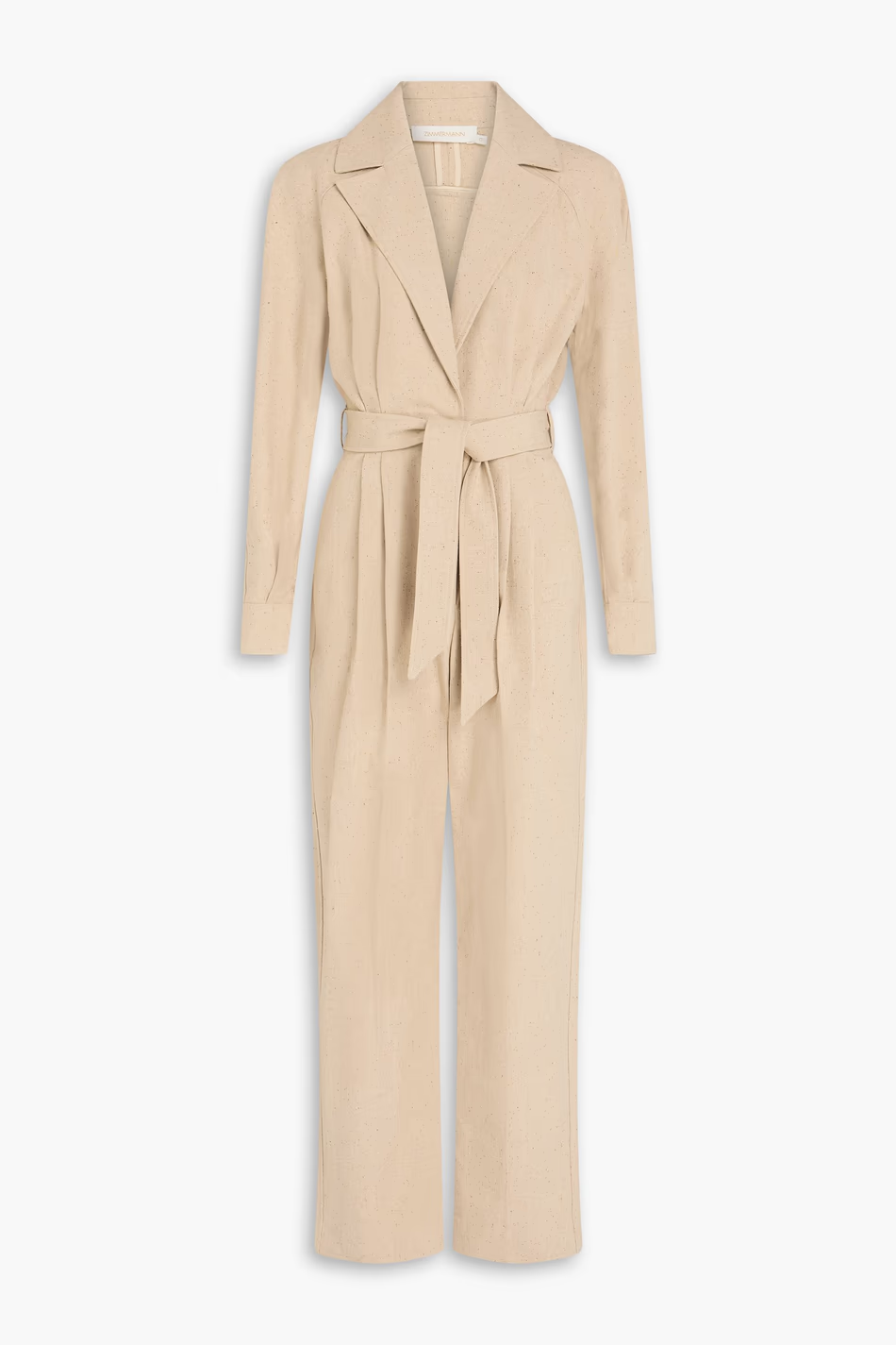 ZIMMERMANN Belted Donegal cotton and silk-blend jumpsuit