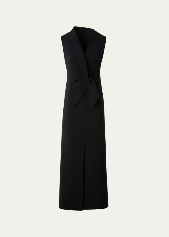 Akris Double-Face Wool Midi Sheath Dress