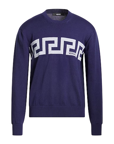VERSACE Two-tone embroidered cotton crewneck sweater