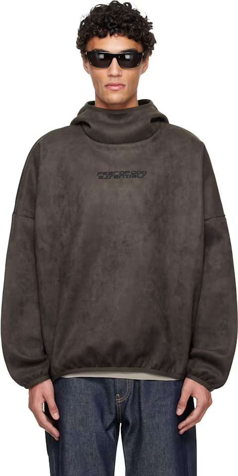 Fear of God ESSENTIALS Brown Holiday Faux-Suede Fleece Modern Hoodie
