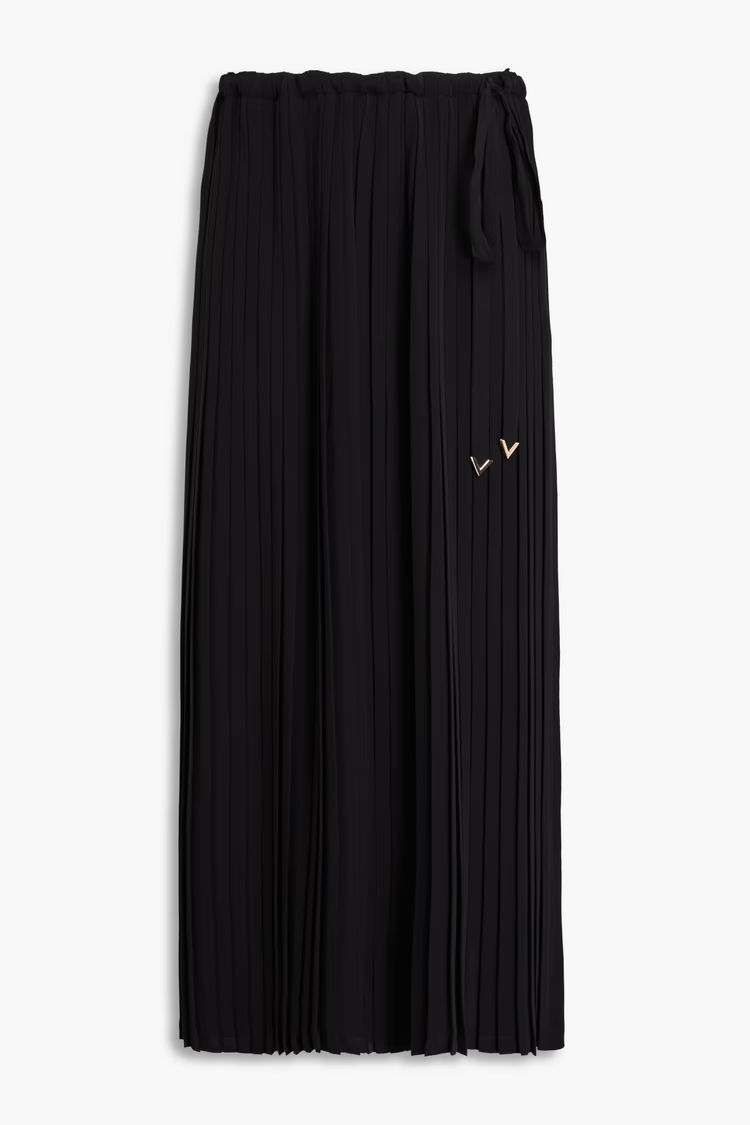 VALENTINO GARAVANI Pleated silk-crepe midi skir
