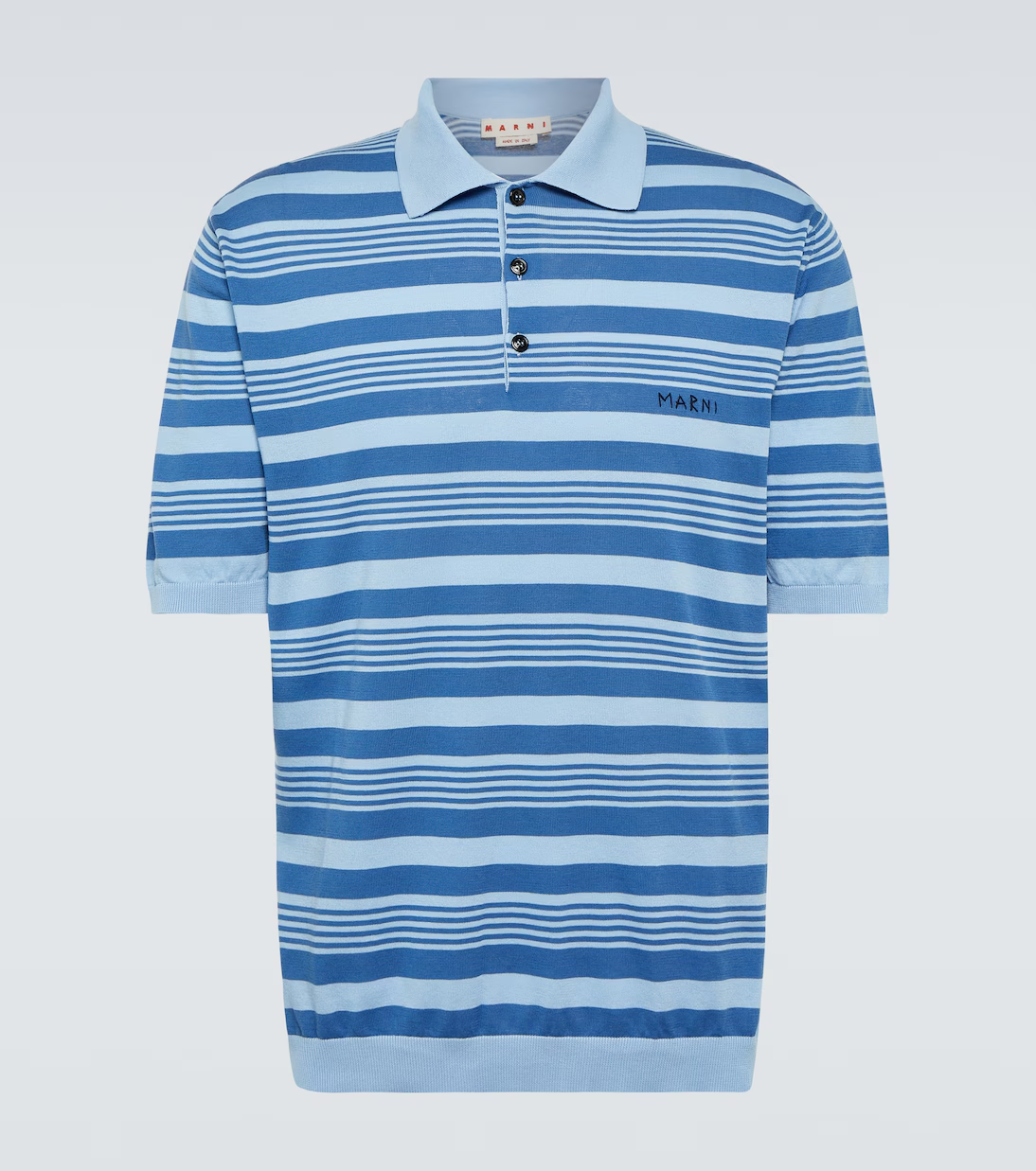 Marni Striped cotton polo shirt