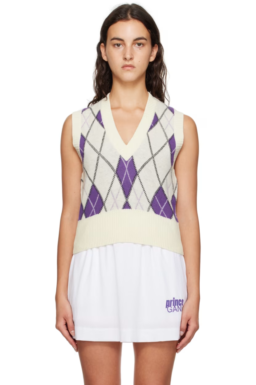 GANNI Off-White Prince Edition Harlequin Vest