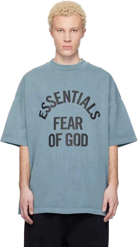 Fear of God ESSENTIALS Blue Campus 90s Short Sleeve T-shirt