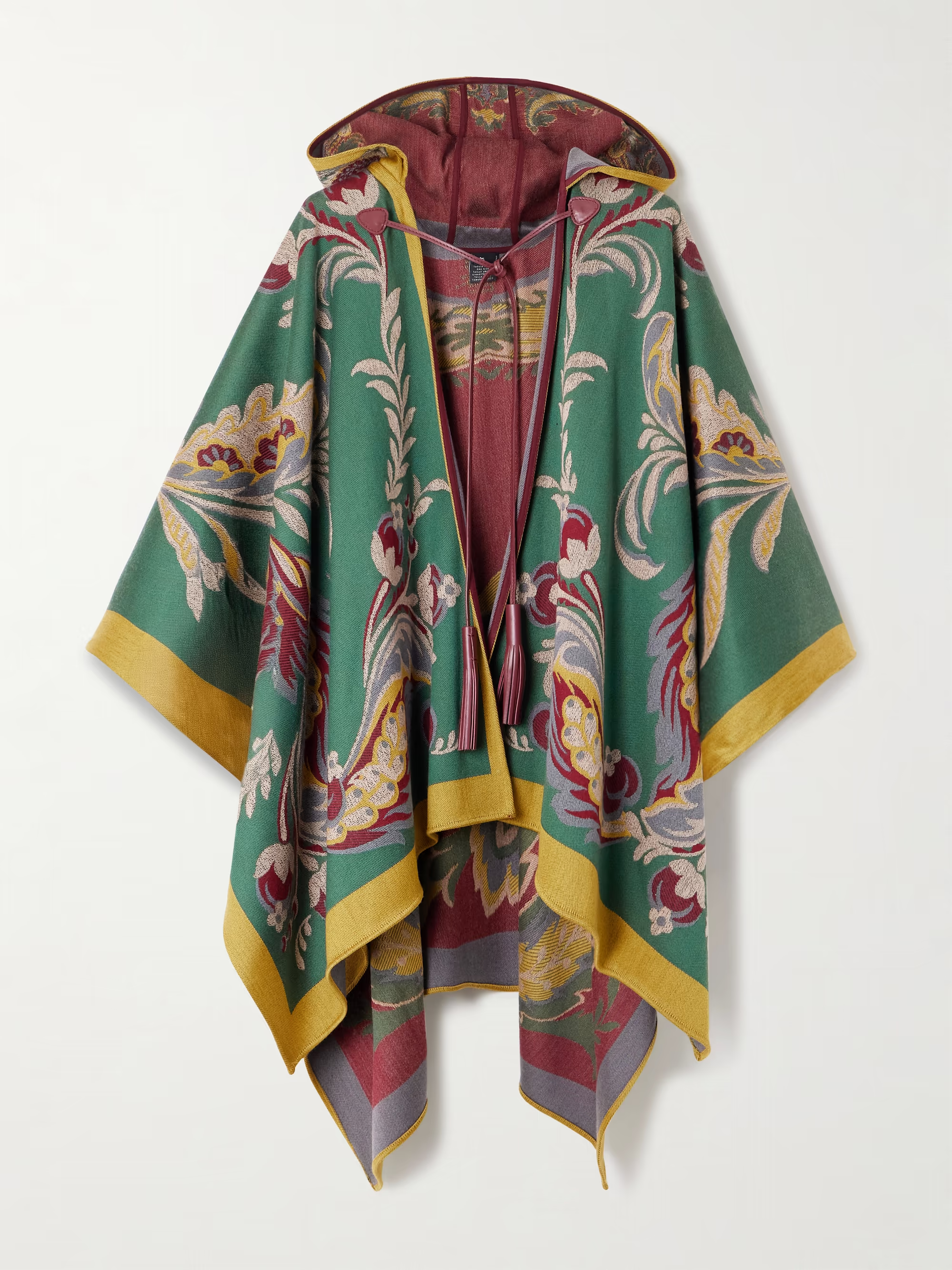 ETRO Wool-blend jacquard hooded cape