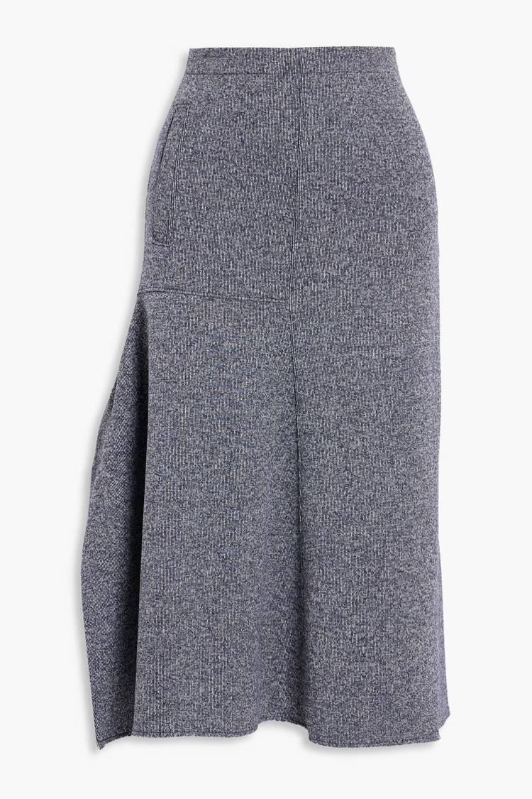 TIBI Asymmetric stretch-knit midi skirt
