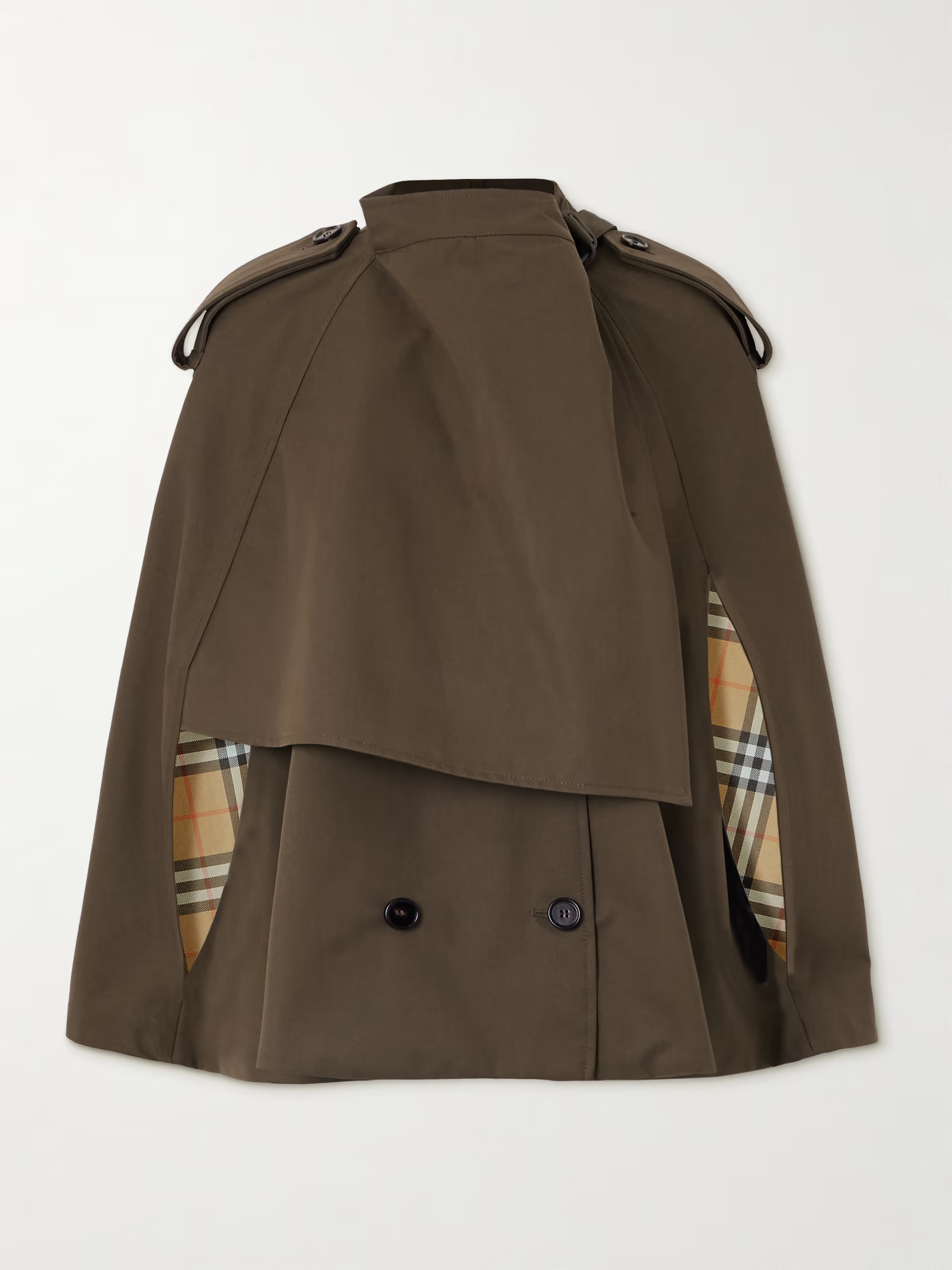 BURBERRY Double-breasted cotton-gabardine cape
