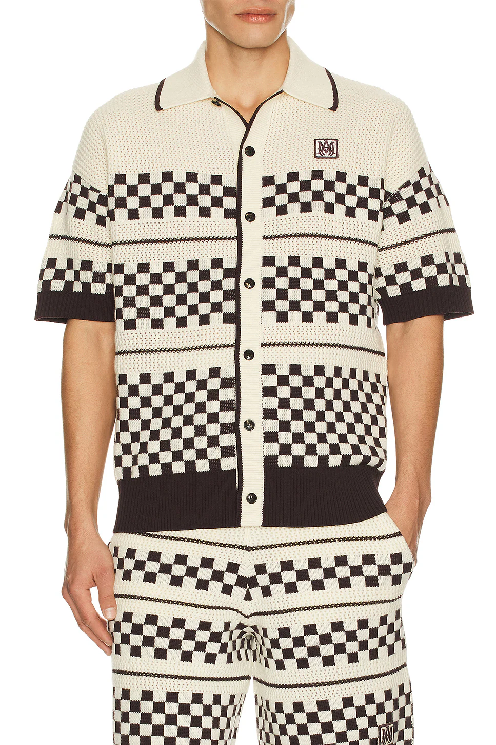 Amiri Checkered Mesh Shirt