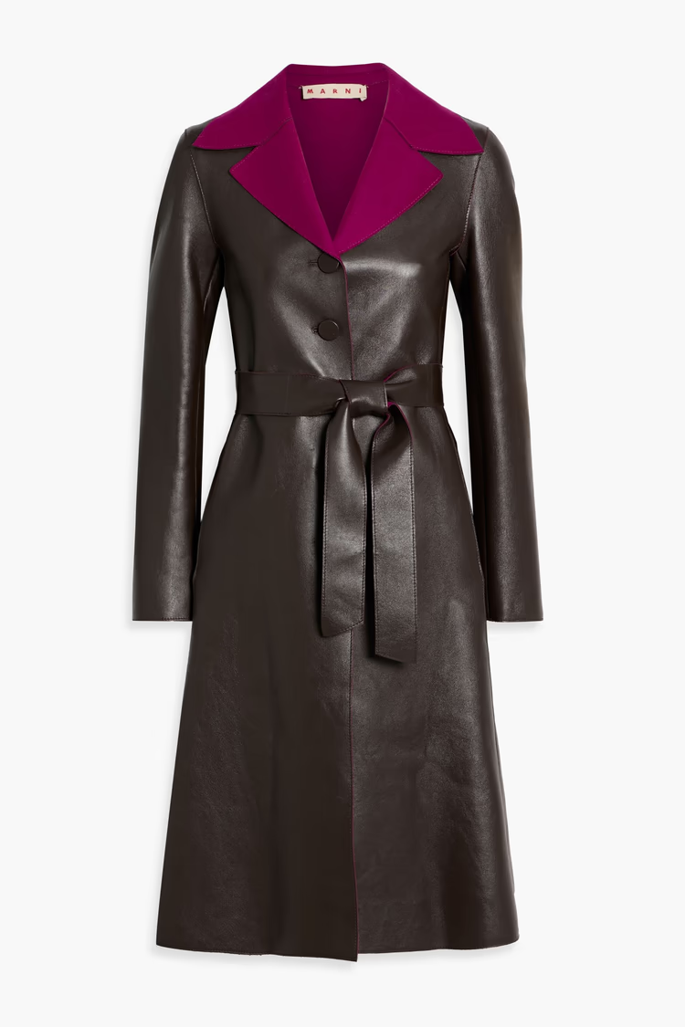 MARNI Felt-paneled leather coat
