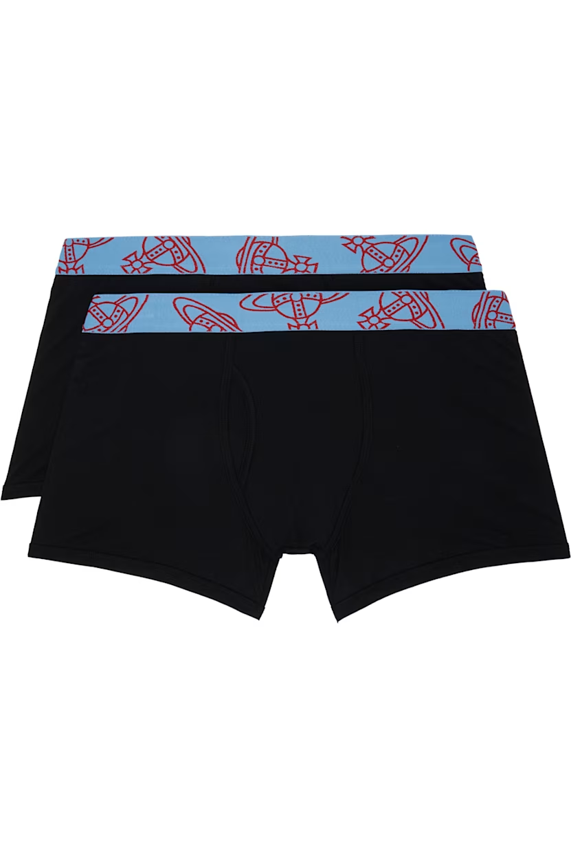 Vivienne Westwood Two-Pack Black Cotton Boxer Briefs