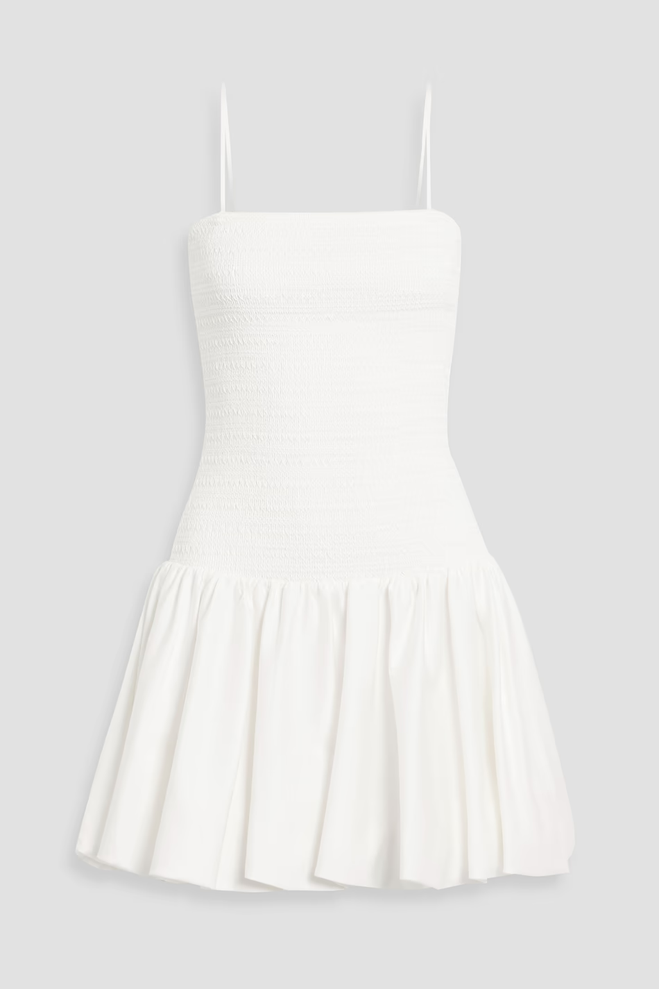 ALICE + OLIVIA Arden shirred cotton-blend poplin mini dress
