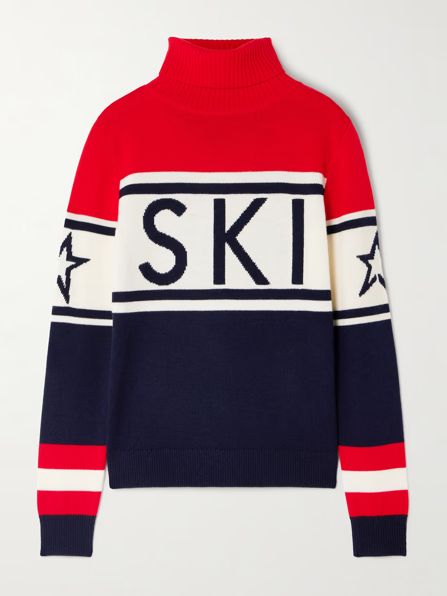 PERFECT MOMENT Schild intarsia merino wool turtleneck sweater