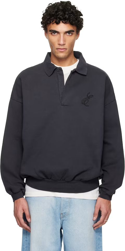 Fear of God ESSENTIALS Black Holiday Embroidered Classic Polo