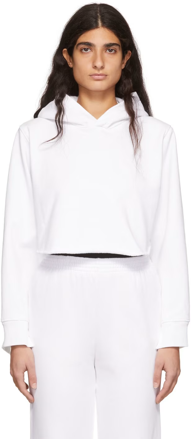 MM6 Maison Margiela White Cotton Hoodie